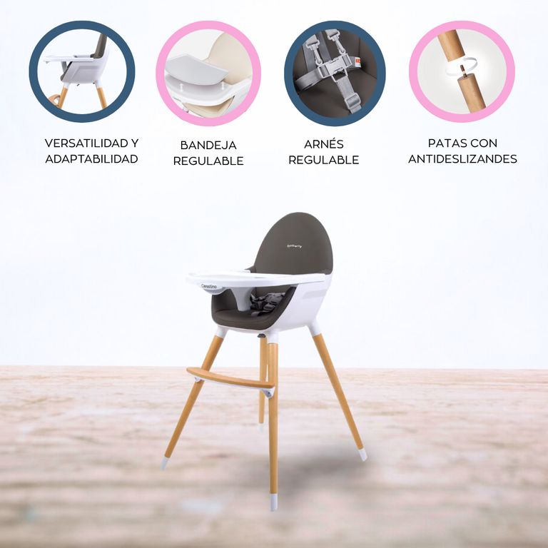 Silla de Comer Nórdico «NEO» Gris Oscuro