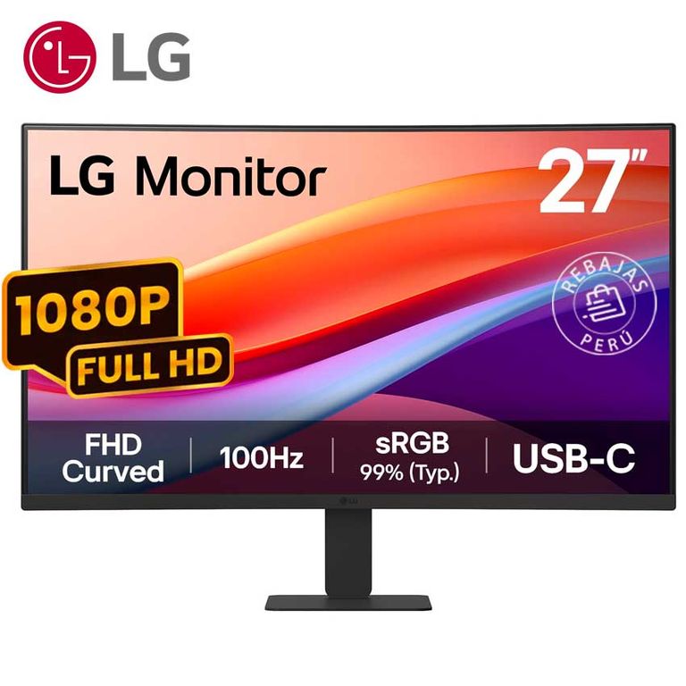 Monitor 27” Curvo FHD 100Hz HDR USB-C 15W sRGB 99% 27U421A-B