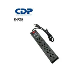 CDP - SUPRESOR DE PICOS 06 TOMAS NEGRO 220V