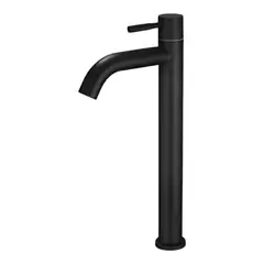 GENERICO - Grifo Caño Ovalin o bowl Liviano de 30cm de Acero Negro Mate