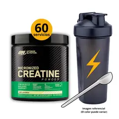 OPTIMUN NUTRITION - CREATINA ON DE 300gr CON CUCHARA MEDIDORA Y SHAKER - CREATINA MONOHIDRATADA Y MICRONIZADA
