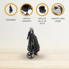 CARESTINO - Coche Cuna con Accesorios «MIDWAY» Black