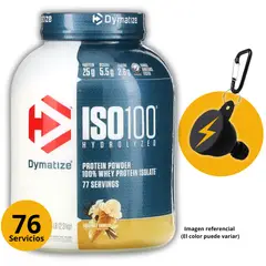 DYMATIZE - ISO100 5LB VAINILLA + PORTASUPLEMENTOS PROTEÍNA ISOLATADA HIDROLIZADA