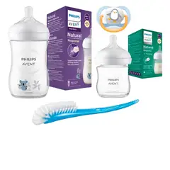 AVENT - Set Recien Nacido Niño 2 Biberones + Chupon +Escobilla