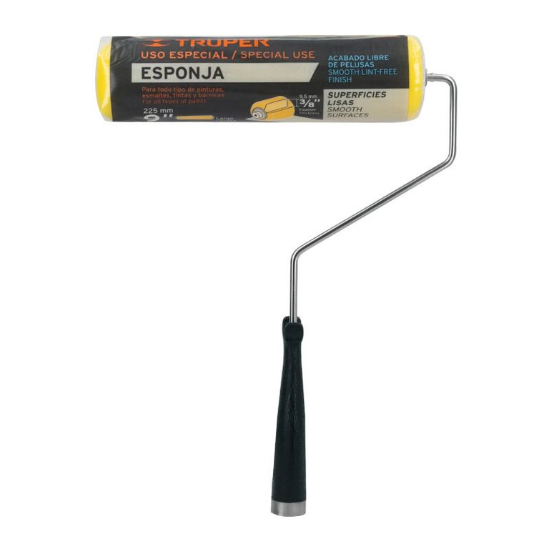 Rodillo para pintar 9 x 38 de esponja superficies lisas - 13841