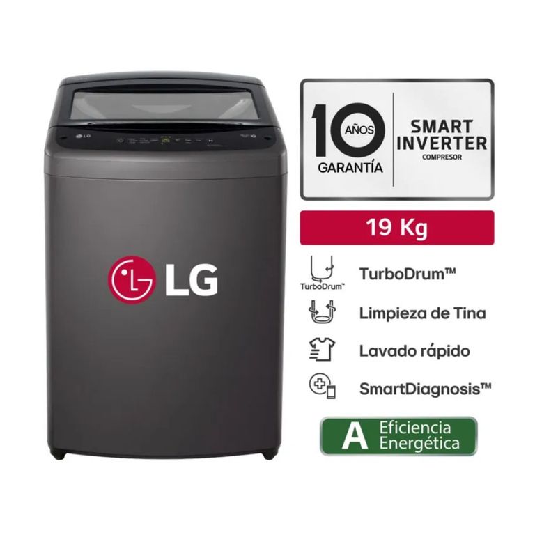 LAVADORA WT19BVTB 19 KG TURBODRUM CARGA SUPERIOR NEGRO