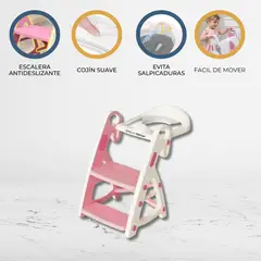 BABY GO - Escalera Multifunción 3 en 1 con cojin «ESCALIN» Pink