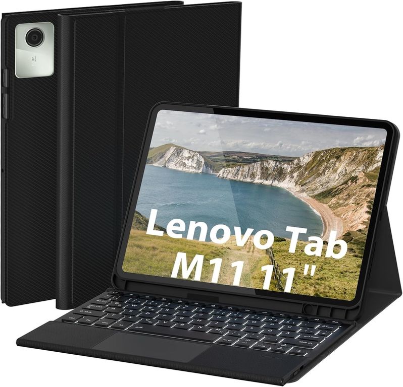 Funda con Teclado TouchPad Para Lenovo M11 2024 - Negro
