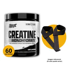 NUTREX RESEARCH - CREATINA NUTREX DE 300gr CON CUCHARA MEDIDORA Y STRAPS - CREATINA MONOHIDRATADA Y MICRONIZADA