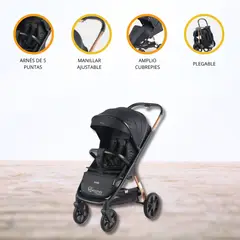 BABY GO - Coche Cuna Jogger «BRAVO» Black