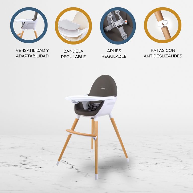 Silla de Comer Nórdico «NEO» Gris Oscuro