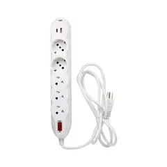 OPALUX - Supresor de pico 3 Tomas Universales + 2 Schuko + USB + TipoC OP-3U2SB