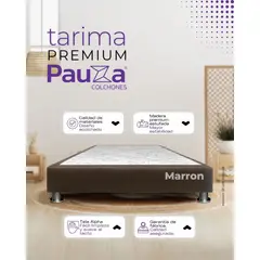 PAUZA - BASE BOX TARIMA QUEEN MARRON