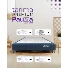 PAUZA - BASE BOX TARIMA QUEEN AZUL