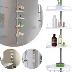 GENERICO - ORGANIZADOR ESQUINERO DE BAÑO PARA DUCHA ESTANTE 4 PISOS AJUSTABLE