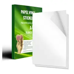 GENERICO - Vinil Adhesivo Sticker Imprimible Blanco Brilloso A4 X20H