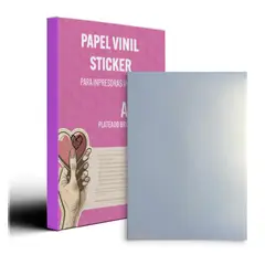 GENERICO - Vinil Adhesivo Sticker Imprimible Plateado A4 X20H