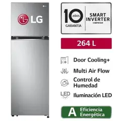 LG - Refrigeradora No Frost GT26BPP Top Freezer 264L Plateada