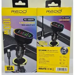 GENERICO - CARGADOR AUTO RAPIDO REDD RD-4065PD 100W USB+C LED 10A