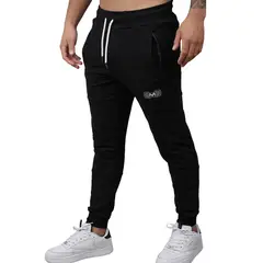 M MUSCLE MUSEUM - Jogger Deportivo Color Negro y Blanco Bolsillos con Cierre para Hombre