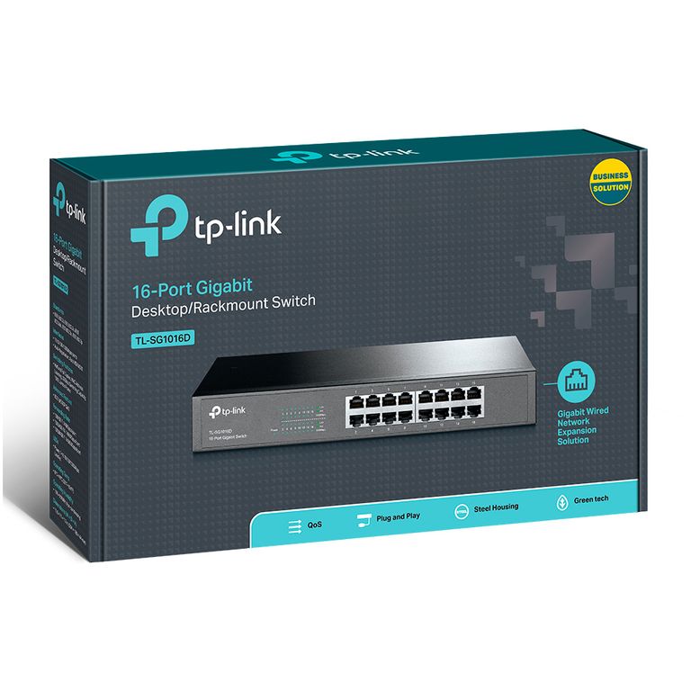 Switch Tp-Link Gbe 16 Puertos Rackeable Tl-Sg1016D - Alto Rendimiento Y Conexión Confiable