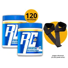 RONNIE COLEMAN - CREATINAS RC DE 300gr 2und CON STRAPS - CREATINAS MONOHIDRATADA