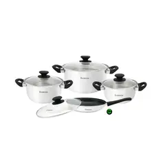 FINEZZA - Juego de ollas Acero Inoxidable FZ-1053TS-IN 8 Pzas