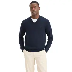 DOCKERS - Chompa Hombre V-Neck Regular Fit Azul