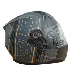 GENERICO - Casco de Moto Rechard Gatuso Lineas doradas certificado Talla L
