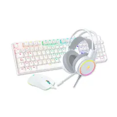 ANTRYX - Teclado mecánico RGB GC-3100 + Mouse y Auriculares Gaming Blan