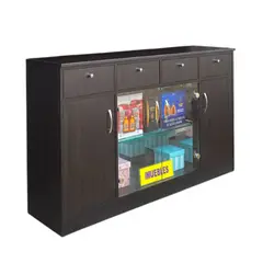 TEMEL - Mueble Aparador con Puertas Vidrio Aparador Melamina