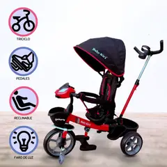 BABY KITS - Triciclo Guiador para Niño »CHAMPION» Black Red