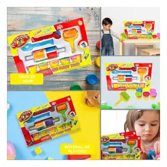 RYBIU IMPORT - Pack6 Masa de Modelado con Moldes Multicol Y+Regalo Agendita