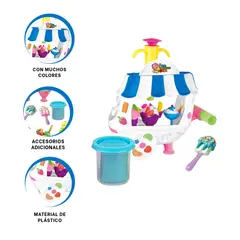 RYBIU IMPORT - Pack6 Carrito Heladero con Plastilina en Azul y Blanco