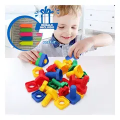 RYBIU IMPORT - Pack12 Conectores de Juego Tornillos Y+Banderitas Adhesivas