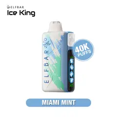 VAPE STATION - Vape Desechable Elf Bar Ice King 40000 Puffs Sabor Miami Mint