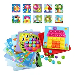 GENERICO - Juego Tablero Mosaico Colorido Button Idea para Niños