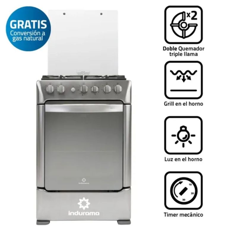 Cocina a Gas 4 Hornillas Vercelli Zafiro Croma