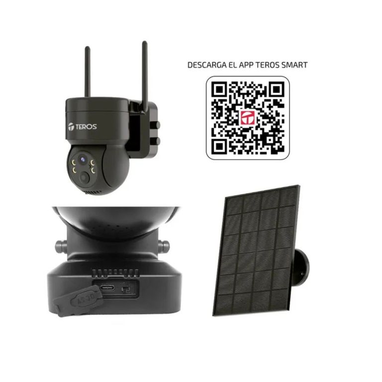 Cámara Smart Solar TE‑90603N 3 MP PTZ Panel Solar Wi‑Fi IP65