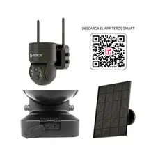 TEROS - Cámara Smart Solar TE‑90603N 3 MP PTZ Panel Solar Wi‑Fi IP65