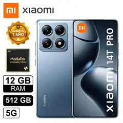 XIAOMI - Celular 14T Pro 12 GB 512 SSD 5G AMOLED IP68 Azul Titan