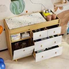 GENERATIONS - Comoda Cambiador de Bebe Armado Kenji Blanco y Duna Petrox Home