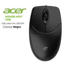 ACER - Mouse M117 USB 1200 DPI cable 1 . 4m