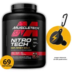 MUSCLETECH - NITROTECH GOLD 5LB CHOCOLATE + PORTASUPLEMENTOS - PROTEÍNA WHEY