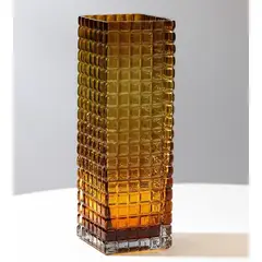 PIA COPELLO STORE - Florero de Vidrio Rectangular Ámbar - Mediano