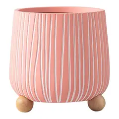 PIA COPELLO STORE - Florero de Cerámica Redondo Patitas Pequeño - Rosado