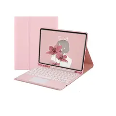 CASE - Funda cover con Teclado Touch para Samsung Tab S10 - s10 FE rosado