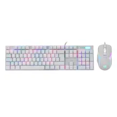 HALION - KIT GAMING DAMON HA-863C WHITE TECLADO+MOUSE SWITCH RED RGB
