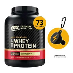 OPTIMUM NUTRITION - GOLD STANDARD WHEY 5LB VAINILLA ICE CREAM + PORTASUPLEMENTOS - PROTEÍNA WHEY