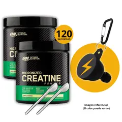 OPTIMUN NUTRITION - CREATINAS ON DE 300gr 2und CON CUCHARA MEDIDORA Y PORTASUPLEMENTOS